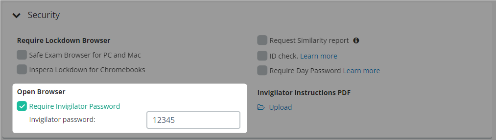 Invigilator Password – Inspera Help Center