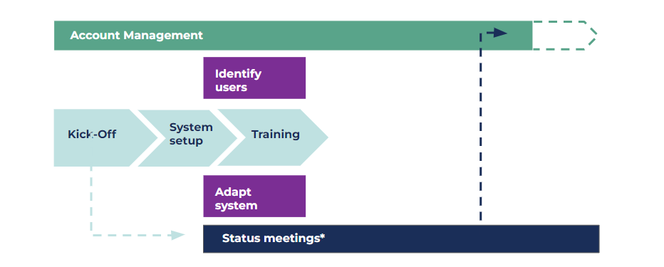 Status meetings run during the implementation process.png