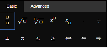 The Basic math palette.