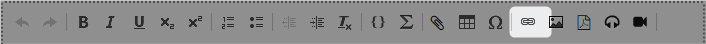 Question editor toolbar: links