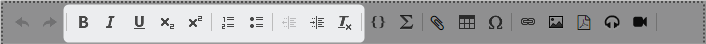 Question editor toolbar: text decoration