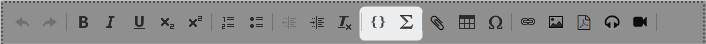 Question editor toolbar: LaTeX and math expression