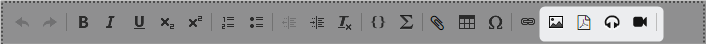 Question editor toolbar: image, audio and video