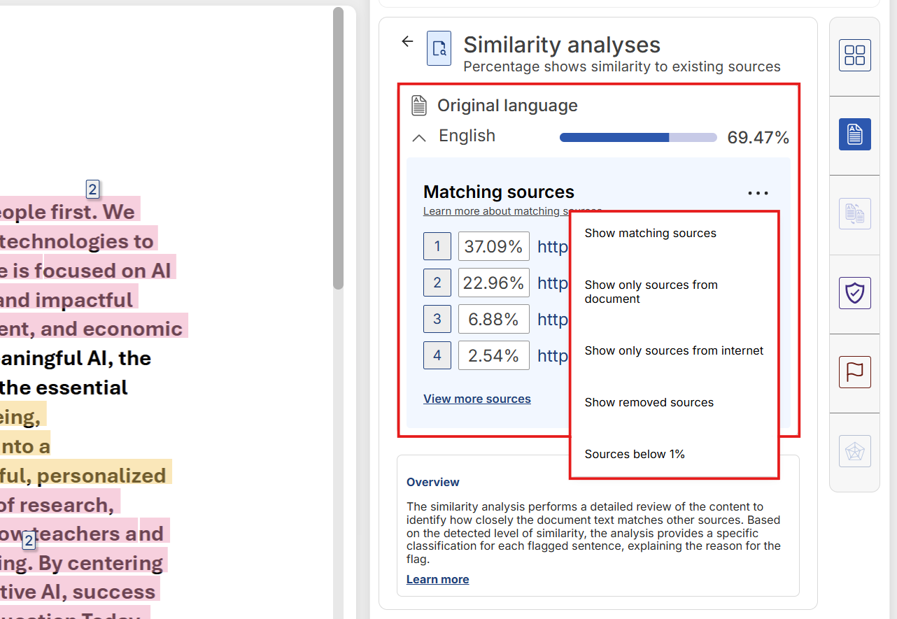 Matching sources – Inspera Help Center