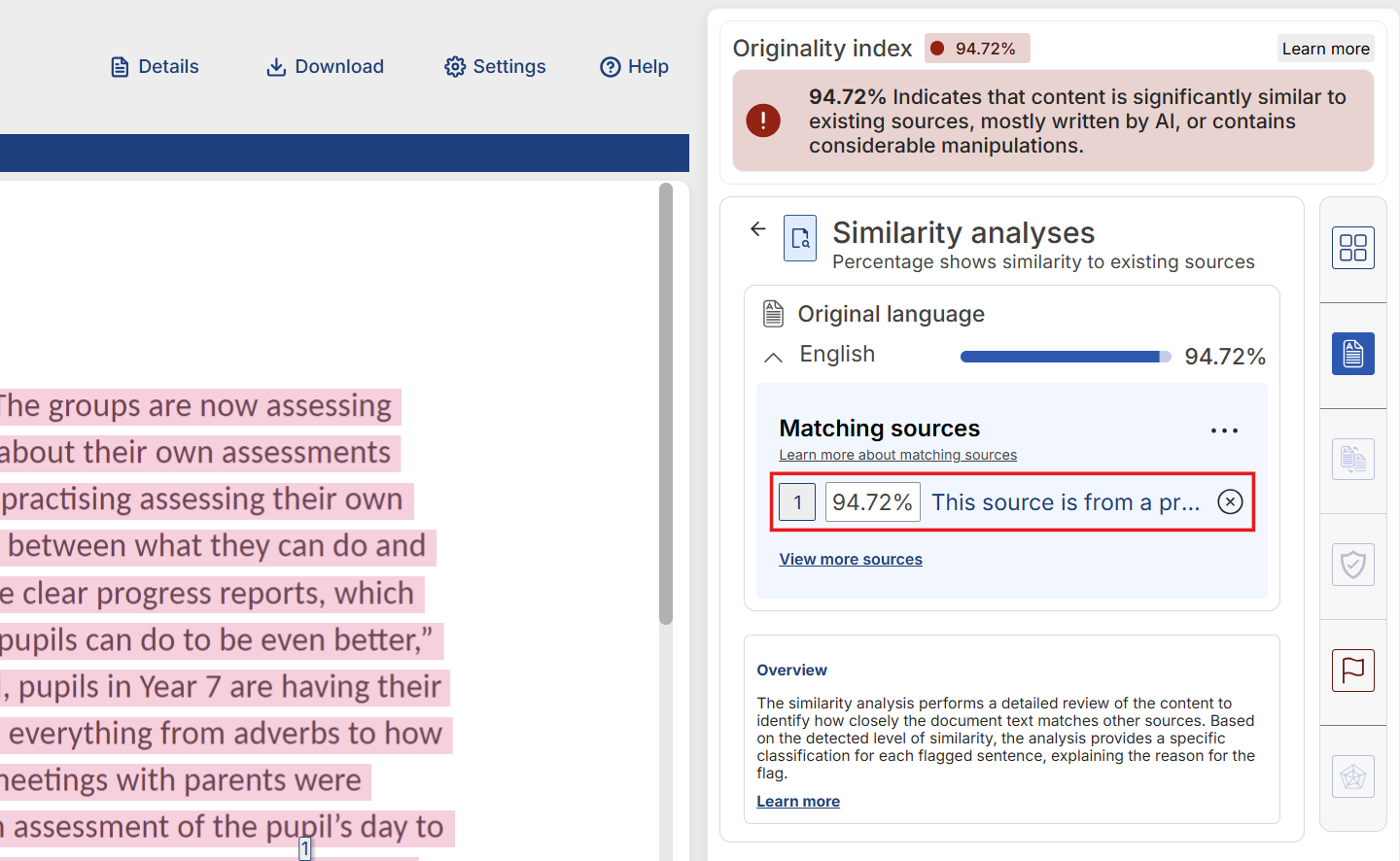 Matching sources – Inspera Help Center