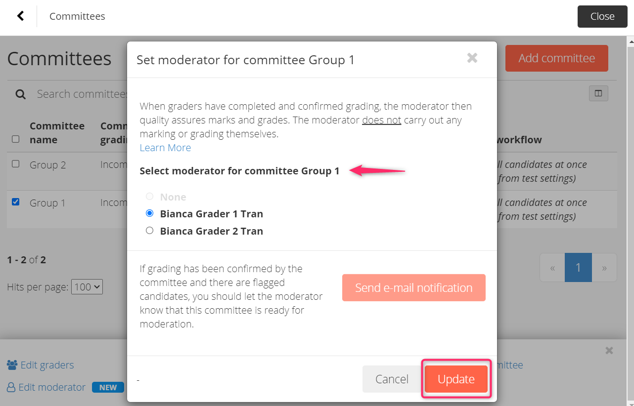 Velg moderator