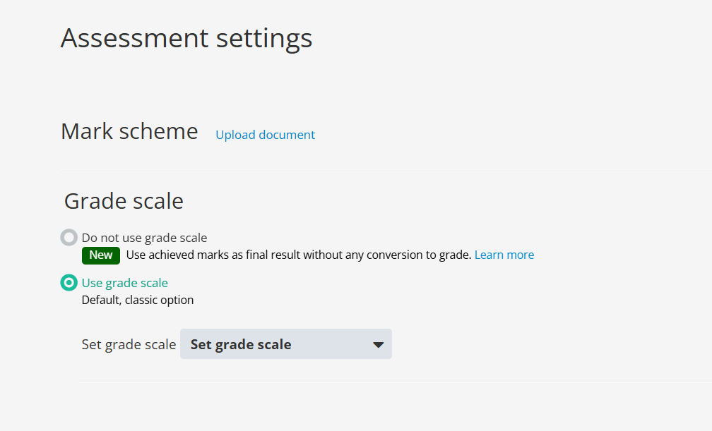 Skjermbilde av karakterskalaer