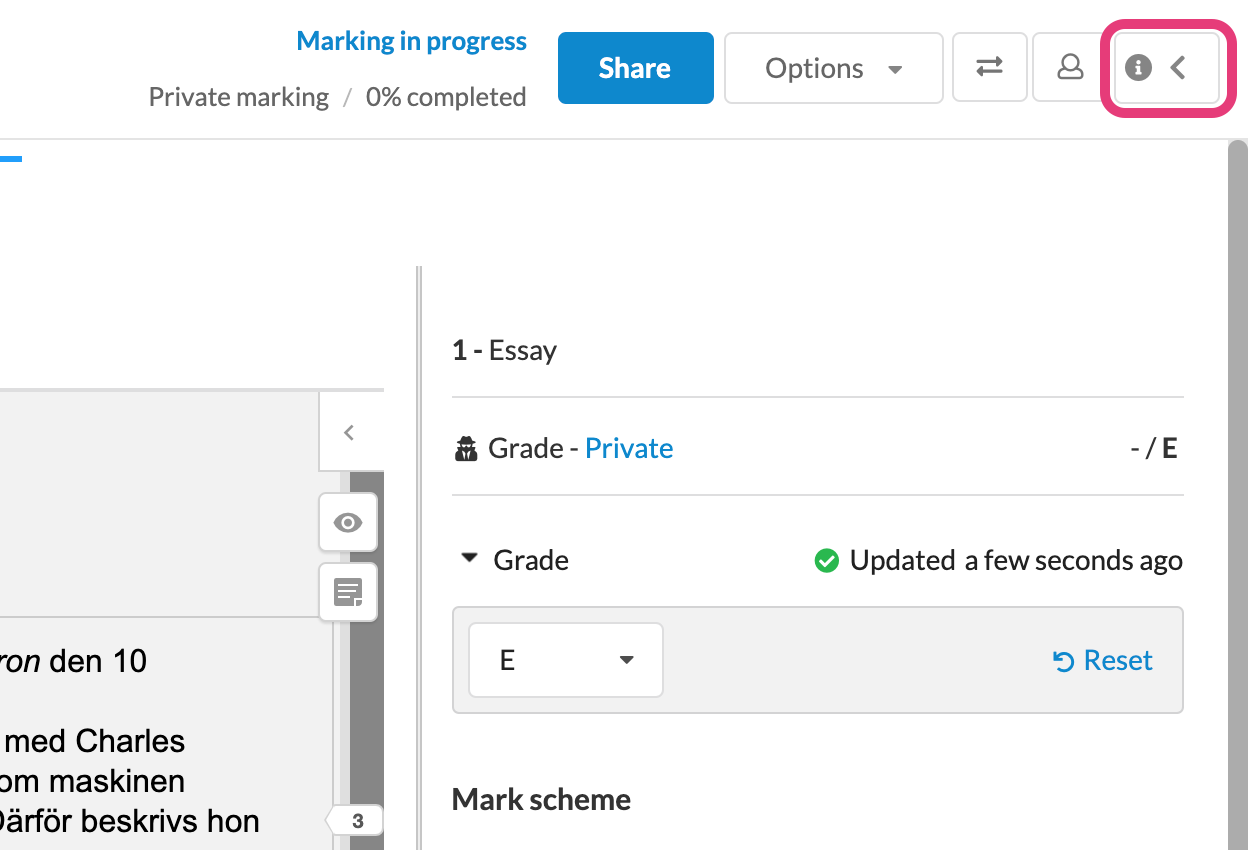 Öppna detaljpanel