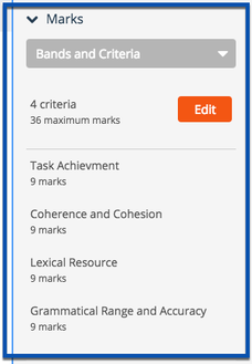 Preview of Bands and Criteria in a question.