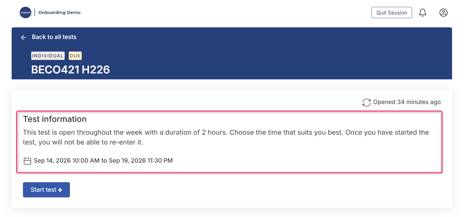 IIB test information screen.png