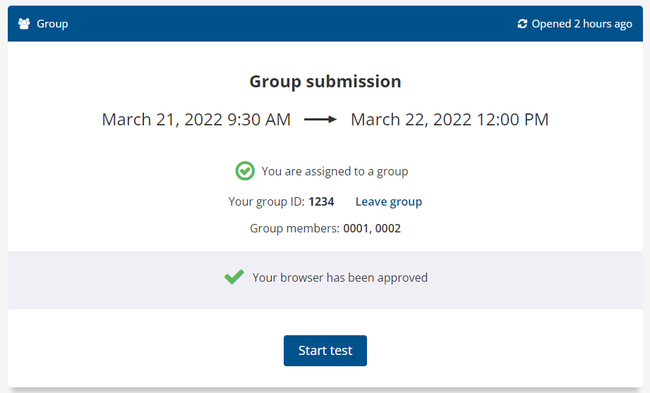 Candidate dashboard once you have joined a group.